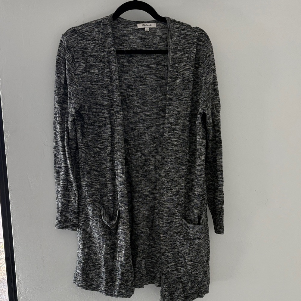 Madewell Charcoal Open-Front Cardigan